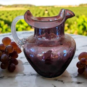 Vintage hand blown small art glass vase